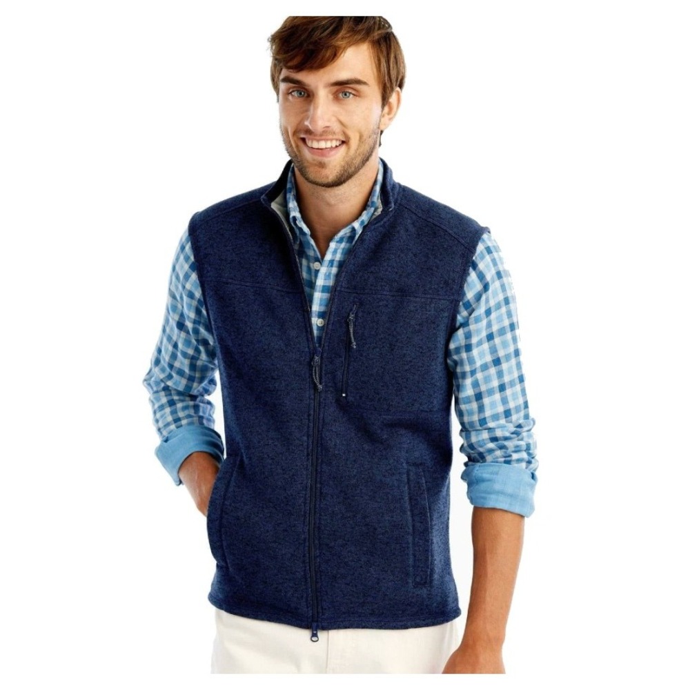 Johnnie-O Wes Full Zip Performance Fleece Vest Wake Blue Men's Size Medium